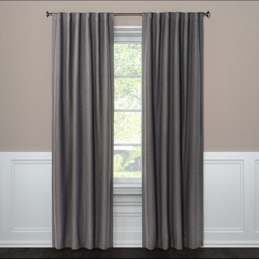 Long Gray Blackout Curtains Threshold - 2 panels